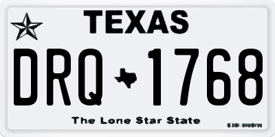 TX license plate DRQ1768