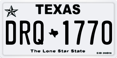 TX license plate DRQ1770