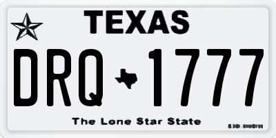 TX license plate DRQ1777