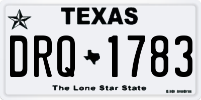 TX license plate DRQ1783