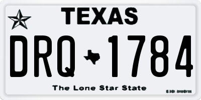 TX license plate DRQ1784
