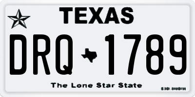 TX license plate DRQ1789