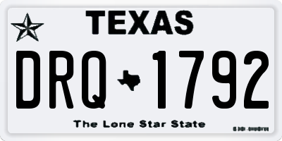 TX license plate DRQ1792