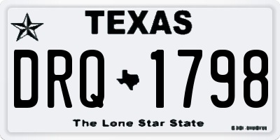TX license plate DRQ1798