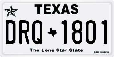 TX license plate DRQ1801