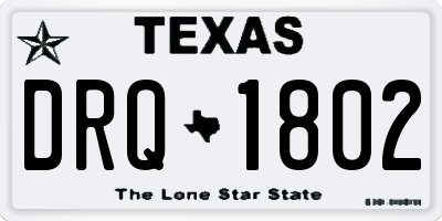 TX license plate DRQ1802