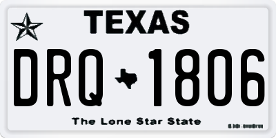TX license plate DRQ1806
