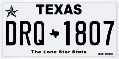 TX license plate DRQ1807