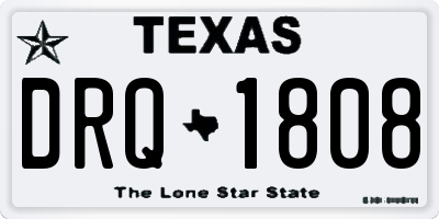 TX license plate DRQ1808