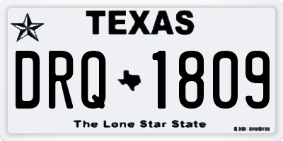 TX license plate DRQ1809