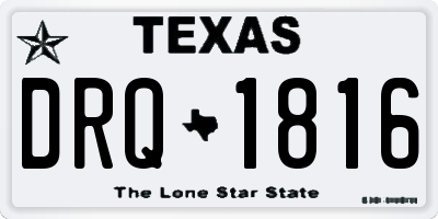 TX license plate DRQ1816