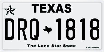 TX license plate DRQ1818