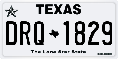 TX license plate DRQ1829
