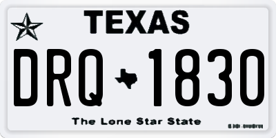TX license plate DRQ1830