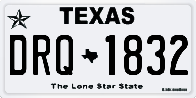 TX license plate DRQ1832