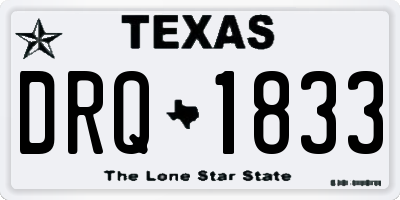 TX license plate DRQ1833