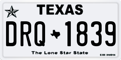 TX license plate DRQ1839