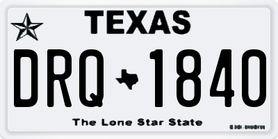 TX license plate DRQ1840
