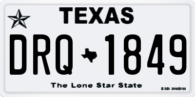 TX license plate DRQ1849