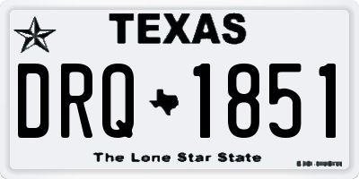 TX license plate DRQ1851