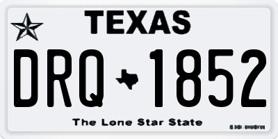 TX license plate DRQ1852