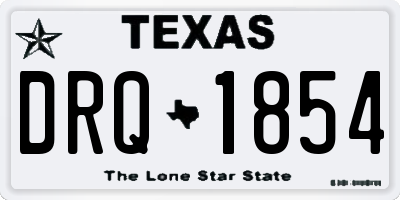 TX license plate DRQ1854