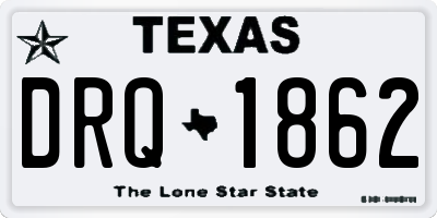 TX license plate DRQ1862