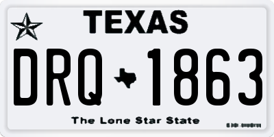 TX license plate DRQ1863
