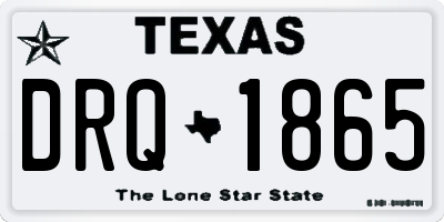 TX license plate DRQ1865