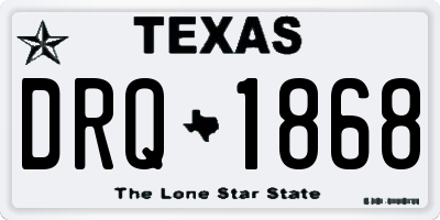 TX license plate DRQ1868