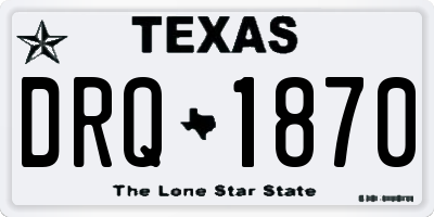TX license plate DRQ1870