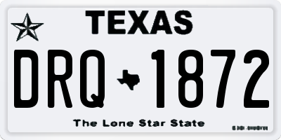 TX license plate DRQ1872