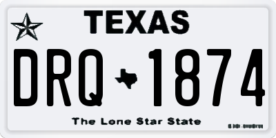 TX license plate DRQ1874