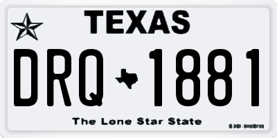 TX license plate DRQ1881