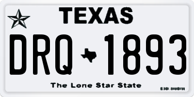 TX license plate DRQ1893