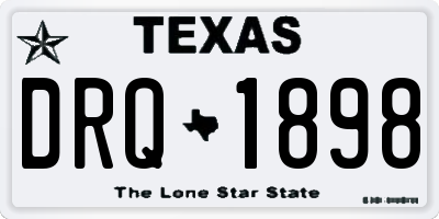 TX license plate DRQ1898