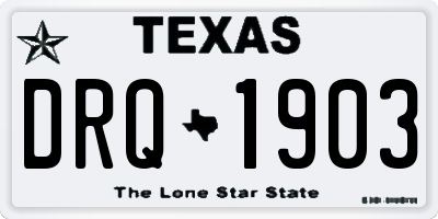TX license plate DRQ1903