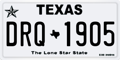 TX license plate DRQ1905