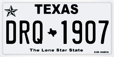 TX license plate DRQ1907