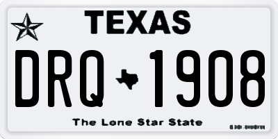 TX license plate DRQ1908