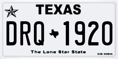 TX license plate DRQ1920