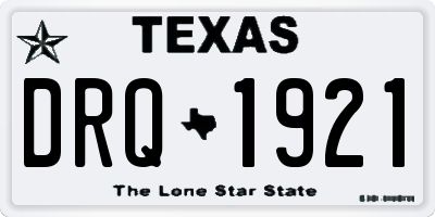 TX license plate DRQ1921
