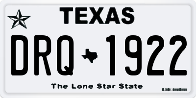 TX license plate DRQ1922