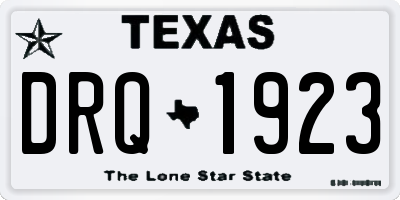 TX license plate DRQ1923