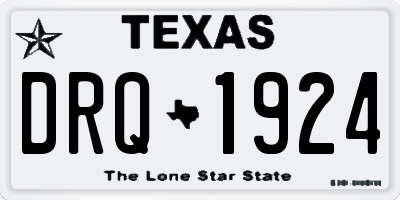 TX license plate DRQ1924