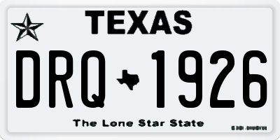 TX license plate DRQ1926