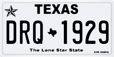 TX license plate DRQ1929