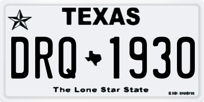 TX license plate DRQ1930