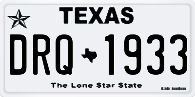 TX license plate DRQ1933