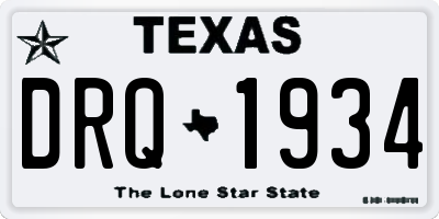 TX license plate DRQ1934